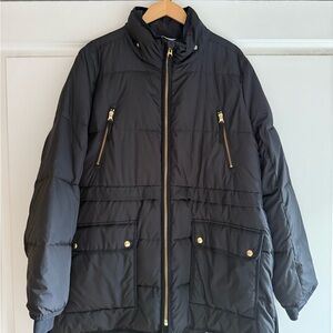 J. Crew Black Puffer Coat